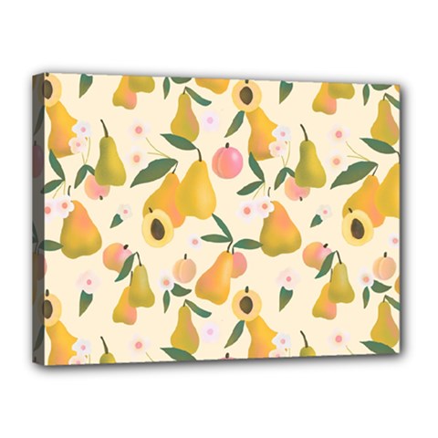 Yellow Juicy Pears And Apricots Canvas 16  X 12  (stretched) by SychEva