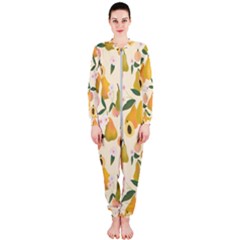 Yellow Juicy Pears And Apricots Onepiece Jumpsuit (ladies)  by SychEva