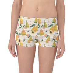 Yellow Juicy Pears And Apricots Reversible Boyleg Bikini Bottoms by SychEva