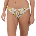 Yellow Juicy Pears And Apricots Band Bikini Bottom View1