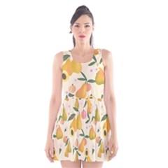 Yellow Juicy Pears And Apricots Scoop Neck Skater Dress by SychEva