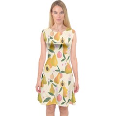 Yellow Juicy Pears And Apricots Capsleeve Midi Dress by SychEva