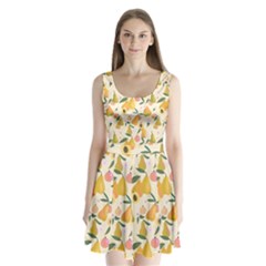 Yellow Juicy Pears And Apricots Split Back Mini Dress  by SychEva