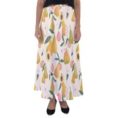 Yellow Juicy Pears And Apricots Flared Maxi Skirt by SychEva