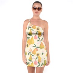 Yellow Juicy Pears And Apricots One Soulder Bodycon Dress by SychEva