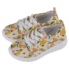 Yellow Juicy Pears And Apricots Kids  Lightweight Sports Shoes by SychEva