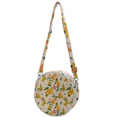 Yellow Juicy Pears And Apricots Crossbody Circle Bag