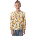 Yellow Juicy Pears And Apricots Kids  Peter Pan Collar Blouse View1