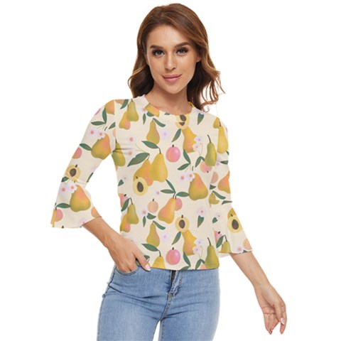 Yellow Juicy Pears And Apricots Bell Sleeve Top by SychEva