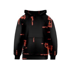 Red And Black Abstract Grunge Print Kids  Pullover Hoodie