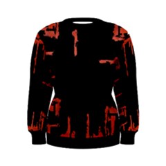 Red And Black Abstract Grunge Print Women s Sweatshirt