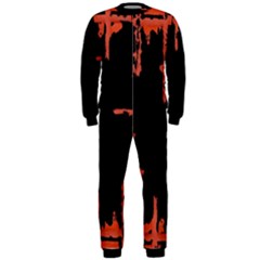 Red And Black Abstract Grunge Print Onepiece Jumpsuit (men) 