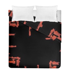 Red And Black Abstract Grunge Print Duvet Cover Double Side (full/ Double Size) by dflcprintsclothing