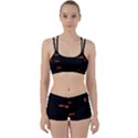 Red And Black Abstract Grunge Print Perfect Fit Gym Set View1