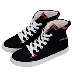 Red And Black Abstract Grunge Print Men s Hi-top Skate Sneakers