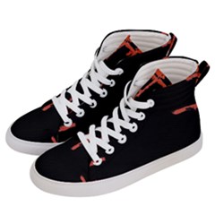 Red And Black Abstract Grunge Print Women s Hi-top Skate Sneakers by dflcprintsclothing