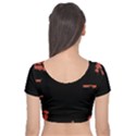 Red And Black Abstract Grunge Print Velvet Short Sleeve Crop Top  View2