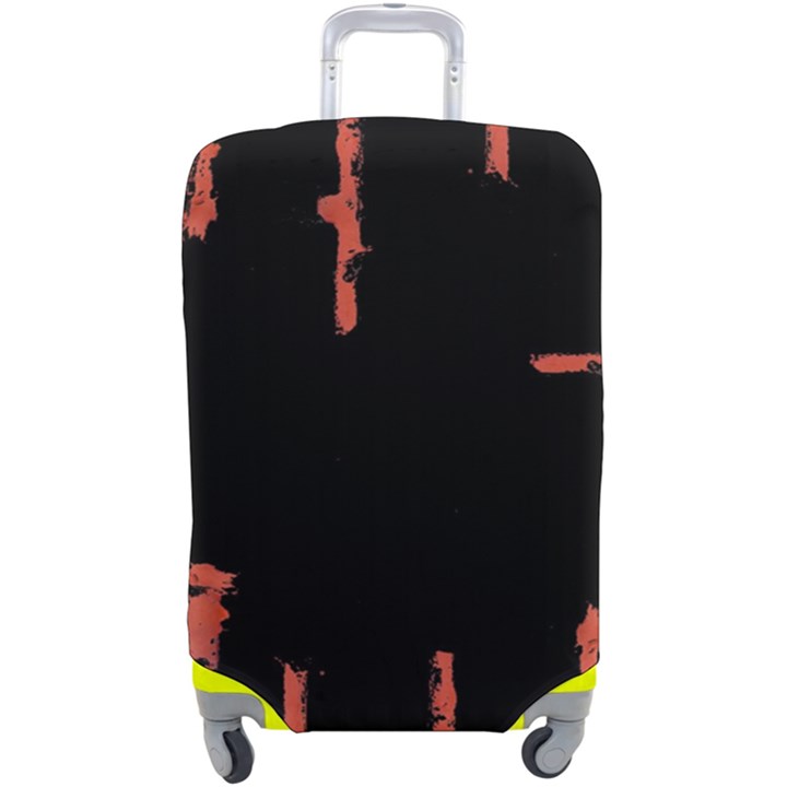 Red And Black Abstract Grunge Print Luggage Cover (Large)