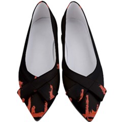 Red And Black Abstract Grunge Print Women s Bow Heels by dflcprintsclothing