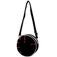 Red And Black Abstract Grunge Print Crossbody Circle Bag by dflcprintsclothing