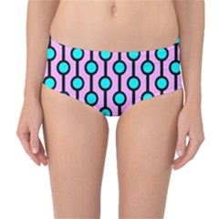 A Chain Of Blue Circles Mid-waist Bikini Bottoms by SychEva