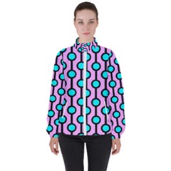 A Chain Of Blue Circles Women s High Neck Windbreaker by SychEva