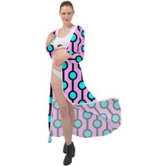 A Chain Of Blue Circles Maxi Chiffon Beach Wrap by SychEva