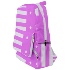 Saturated Pink Lines And Stars Pattern, Geometric Theme Travelers  Backpack by Casemiro