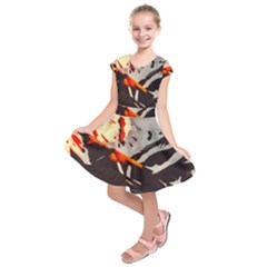 Iceland-landscape-mountains-snow Kids  Short Sleeve Dress by Amaryn4rt