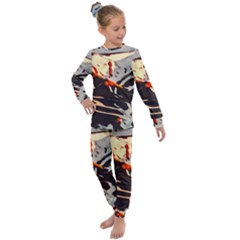 Iceland-landscape-mountains-snow Kids  Long Sleeve Set  by Amaryn4rt