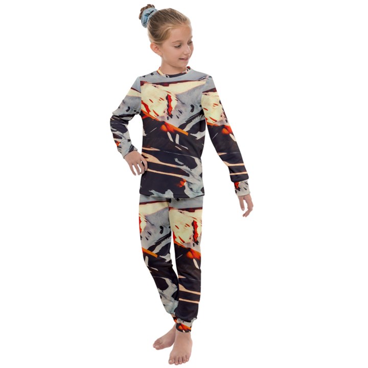 Iceland-landscape-mountains-snow Kids  Long Sleeve Set 