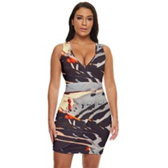 Iceland-landscape-mountains-snow Draped Bodycon Dress