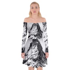 Matterhorn-switzerland-mountain Off Shoulder Skater Dress by Amaryn4rt