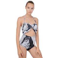 Matterhorn-switzerland-mountain Scallop Top Cut Out Swimsuit