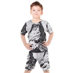 Matterhorn-switzerland-mountain Kids  Tee And Shorts Set by Amaryn4rt