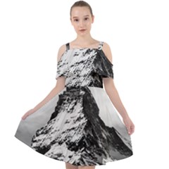 Matterhorn-switzerland-mountain Cut Out Shoulders Chiffon Dress