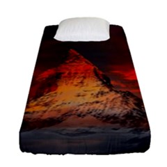 Switzerland-zermatt-mountains-snow- Fitted Sheet (single Size)