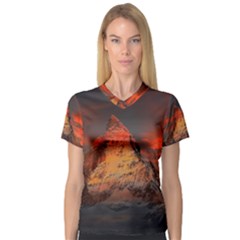 Switzerland-zermatt-mountains-snow- V-neck Sport Mesh Tee