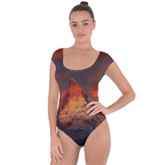 Switzerland-zermatt-mountains-snow- Short Sleeve Leotard 