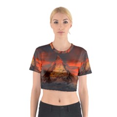 Switzerland-zermatt-mountains-snow- Cotton Crop Top