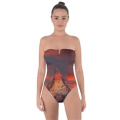 Switzerland-zermatt-mountains-snow- Tie Back One Piece Swimsuit