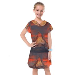 Switzerland-zermatt-mountains-snow- Kids  Drop Waist Dress