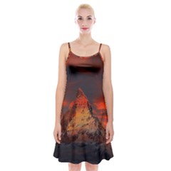 Switzerland-zermatt-mountains-snow- Spaghetti Strap Velvet Dress