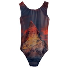 Switzerland-zermatt-mountains-snow- Kids  Cut-out Back One Piece Swimsuit by Amaryn4rt