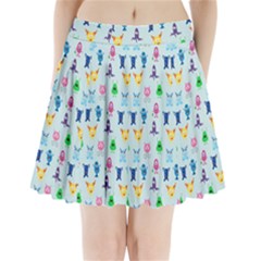 Funny Monsters Pleated Mini Skirt by SychEva