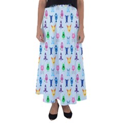 Funny Monsters Flared Maxi Skirt by SychEva