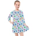 Funny Monsters Kids  Quarter Sleeve Shirt Dress View1