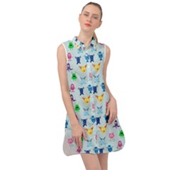 Funny Monsters Sleeveless Shirt Dress by SychEva