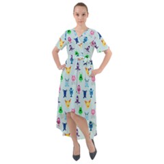 Funny Monsters Front Wrap High Low Dress by SychEva