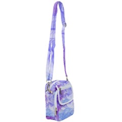 Purple And Blue Alcohol Ink  Shoulder Strap Belt Bag by Dazzleway